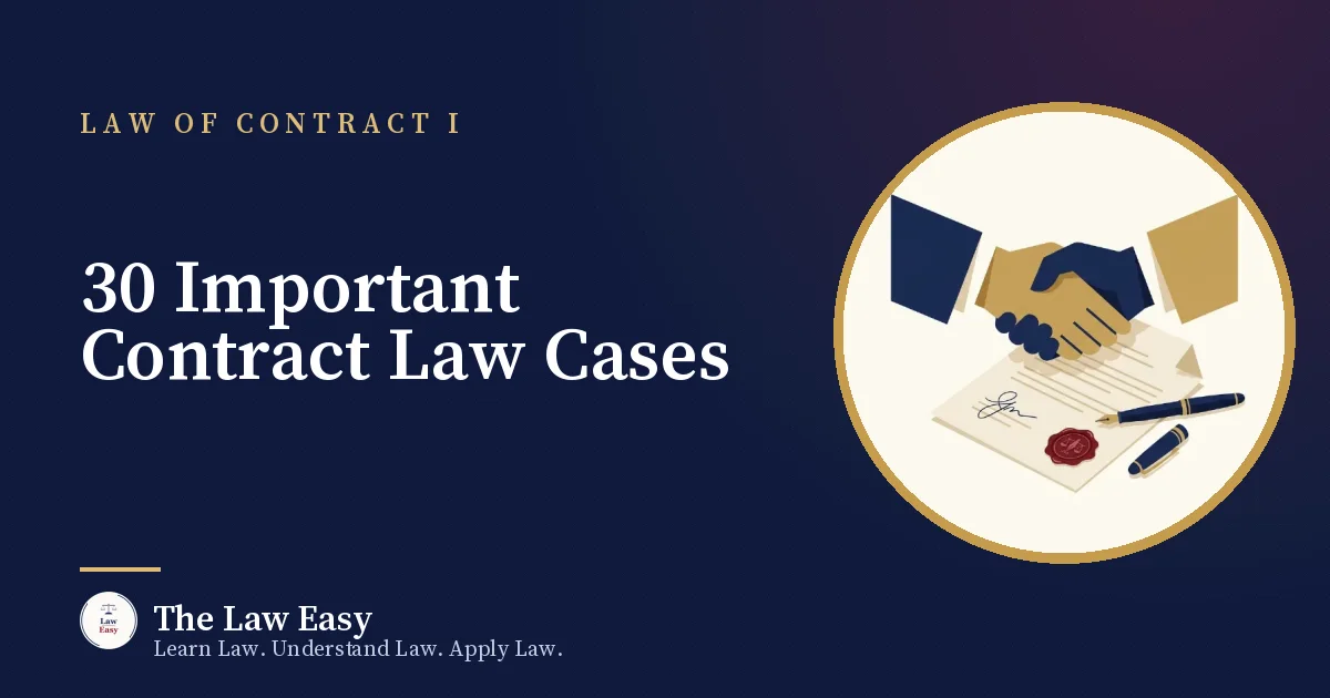 Cover: 30 Important Contract Law Cases