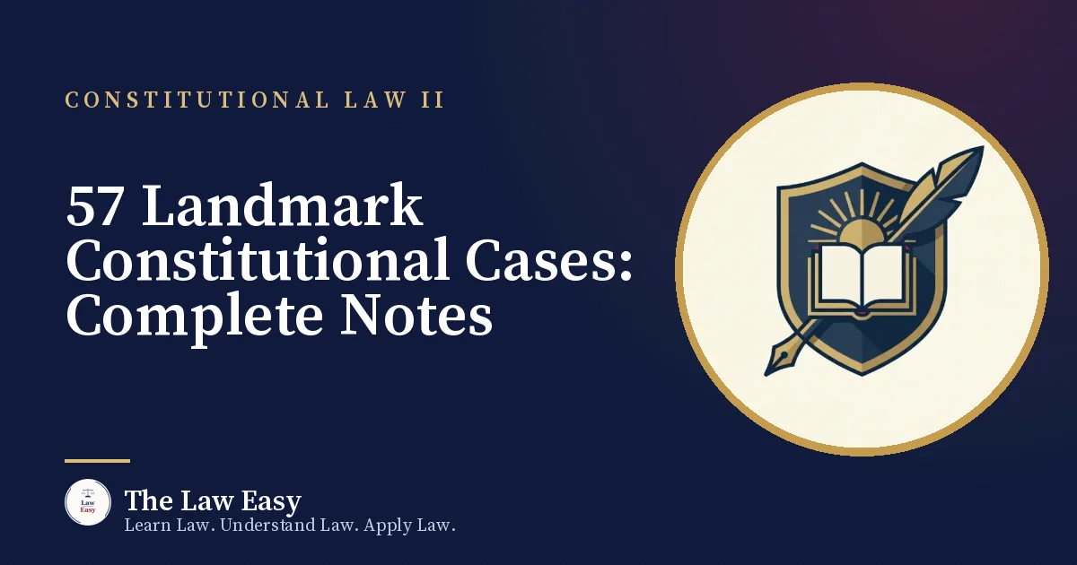 Cover: 57 Landmark Constitutional Cases: Complete Notes