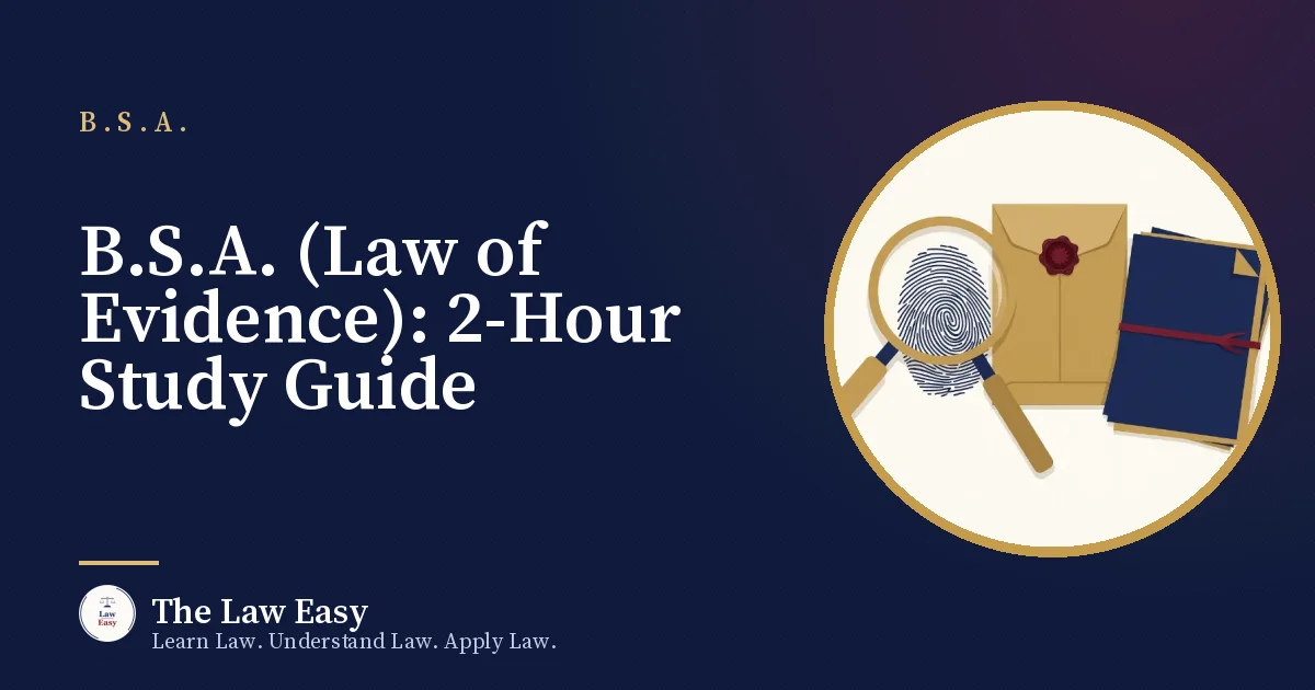 Cover: B.S.A. (Law of Evidence): 2-Hour Study Guide