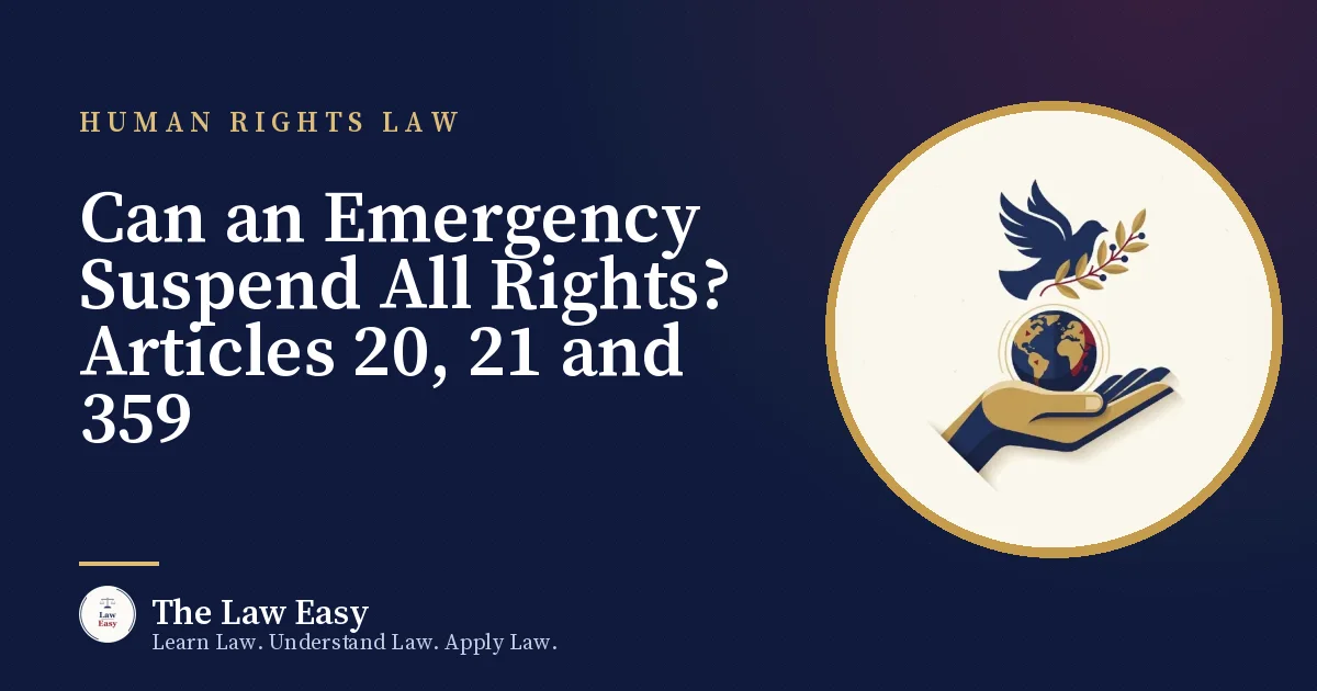 Cover: Can an Emergency Suspend All Rights? Articles 20, 21 and 359
