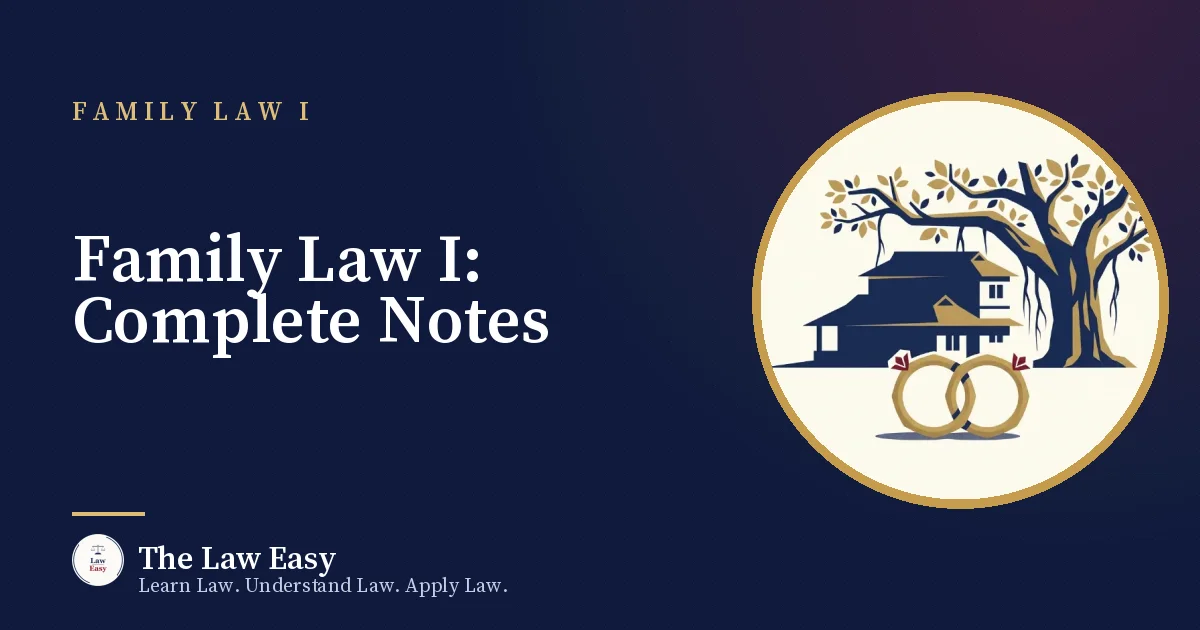 Cover: Family Law I: Complete Notes