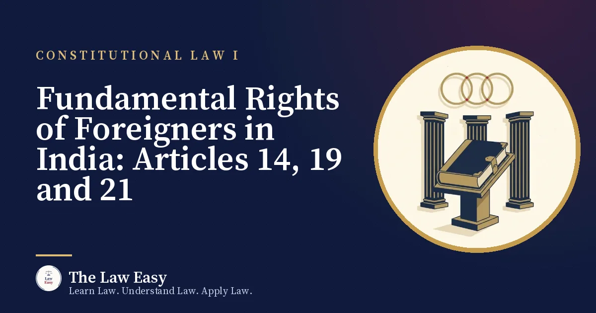 Cover: Fundamental Rights of Foreigners in India: Articles 14, 19 and 21