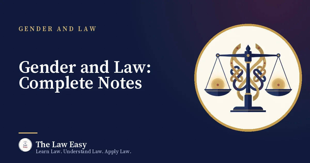 Cover: Gender and Law: Complete Notes