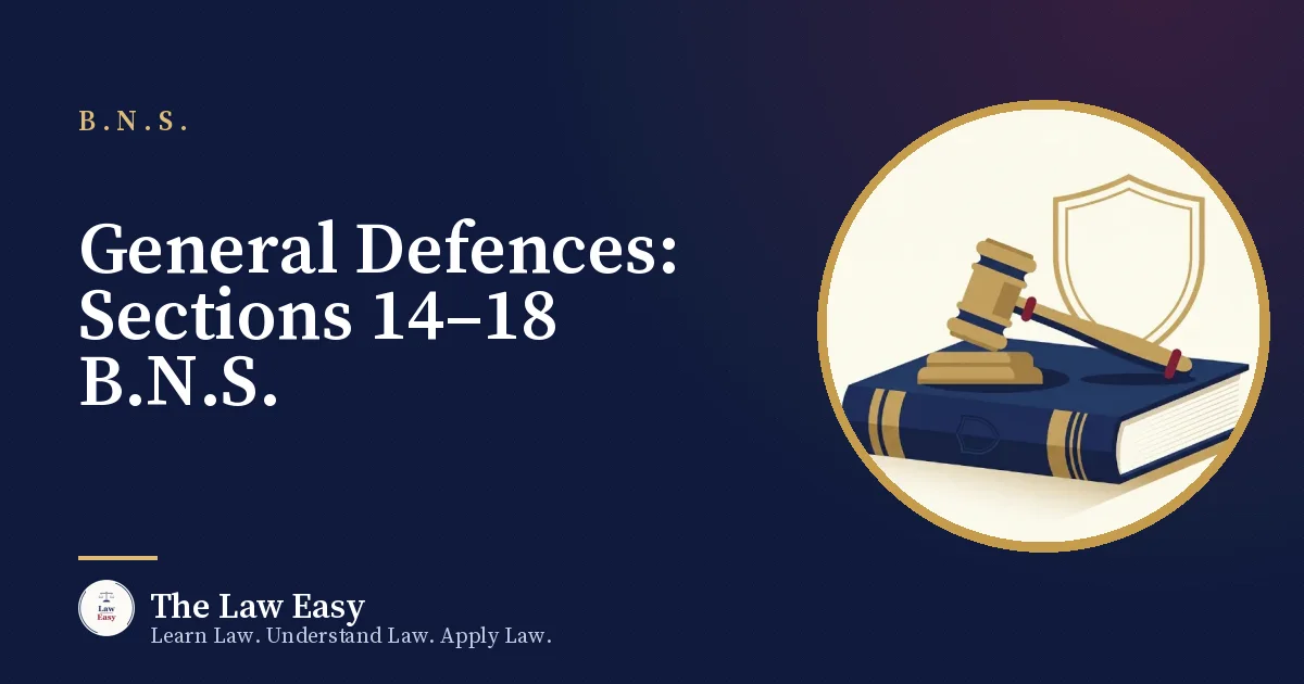 Cover: General Defences: Sections 14–18 B.N.S.