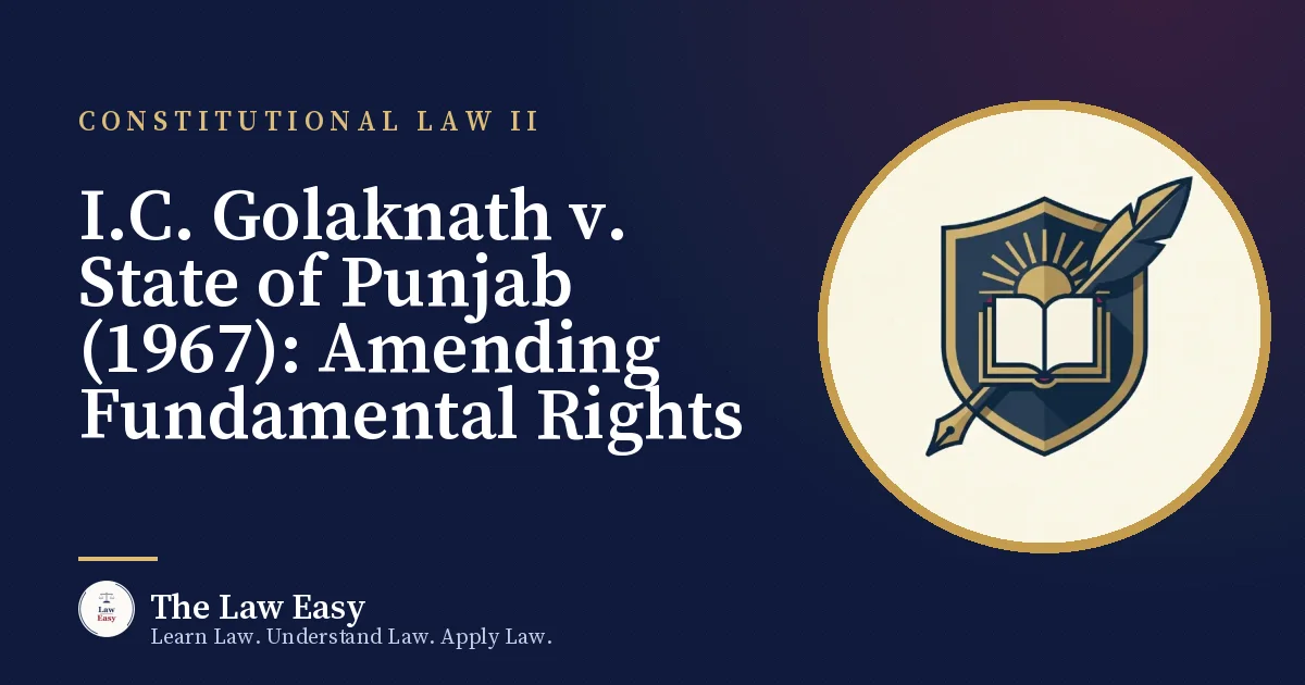 Cover: I.C. Golaknath v. State of Punjab (1967): Amending Fundamental Rights