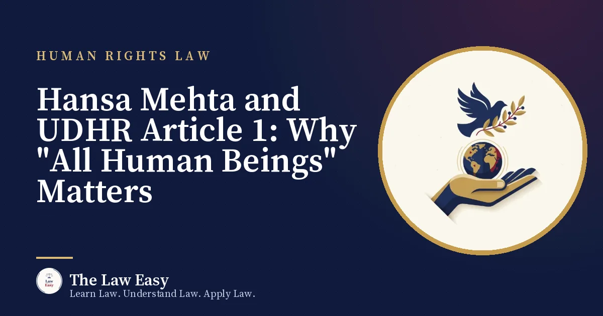 Cover: Hansa Mehta and UDHR Article 1: Why "All Human Beings" Matters