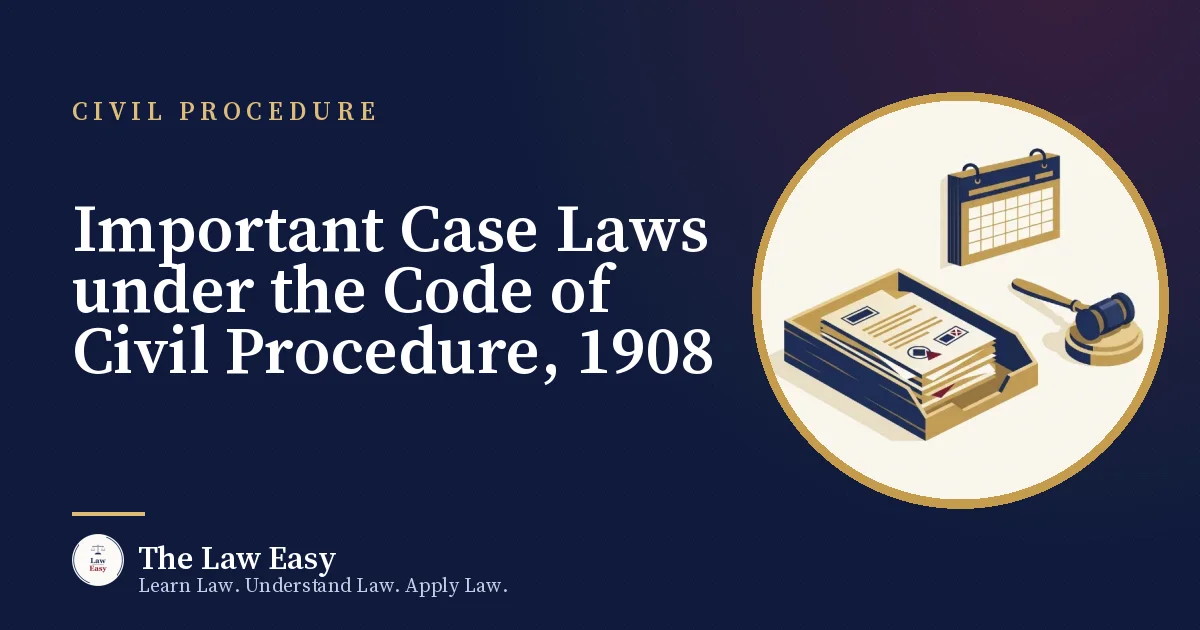 Cover: Important Case Laws under the Code of Civil Procedure, 1908
