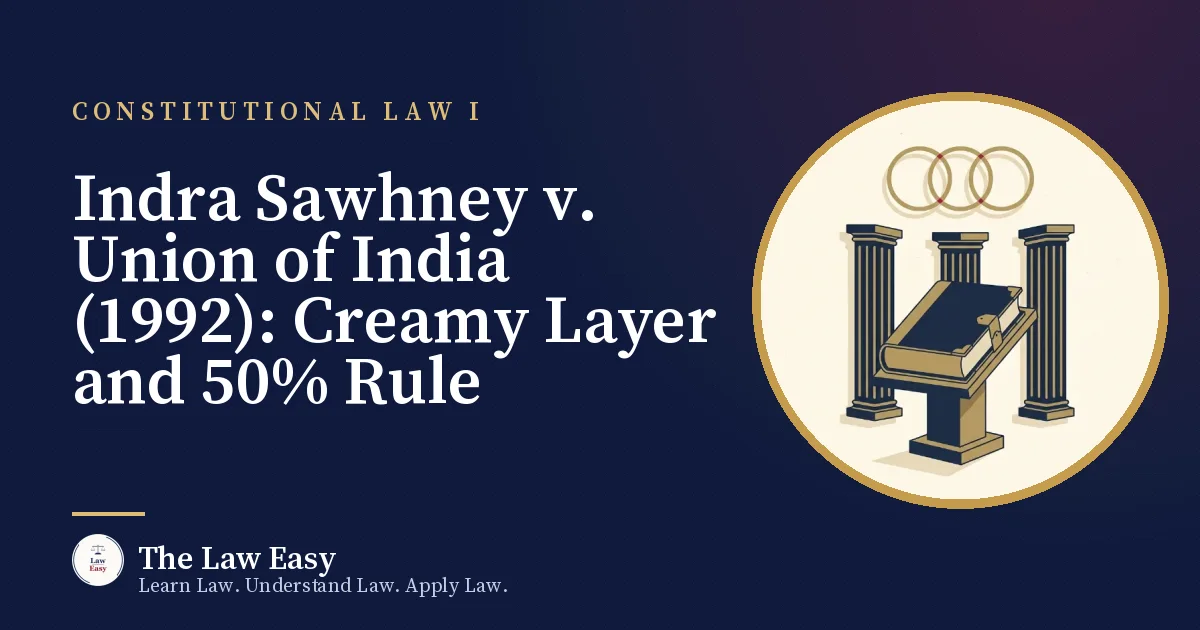 Cover: Indra Sawhney v. Union of India (1992): Creamy Layer and 50% Rule