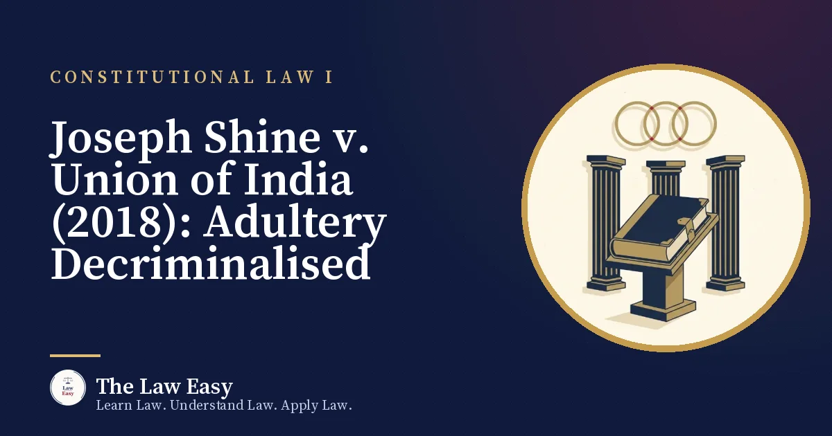 Cover: Joseph Shine v. Union of India (2018): Adultery Decriminalised