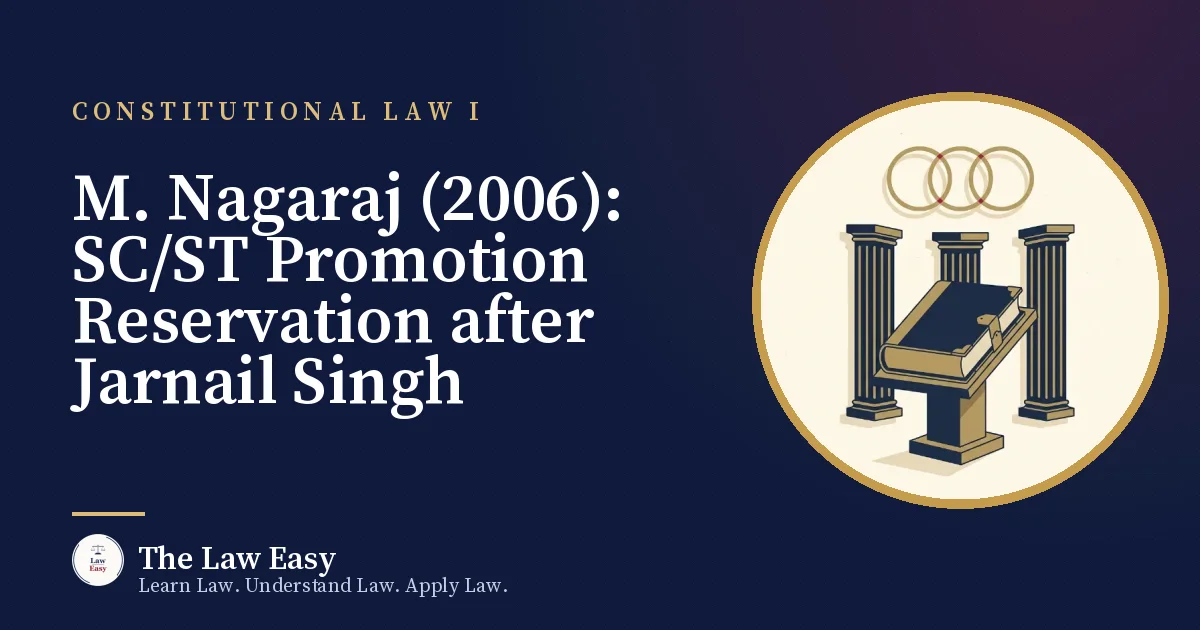 Cover: M. Nagaraj (2006): SC/ST Promotion Reservation after Jarnail Singh