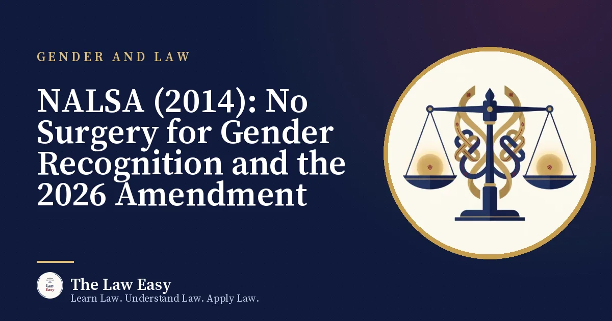 Cover: NALSA (2014): No Surgery for Gender Recognition and the 2026 Amendment