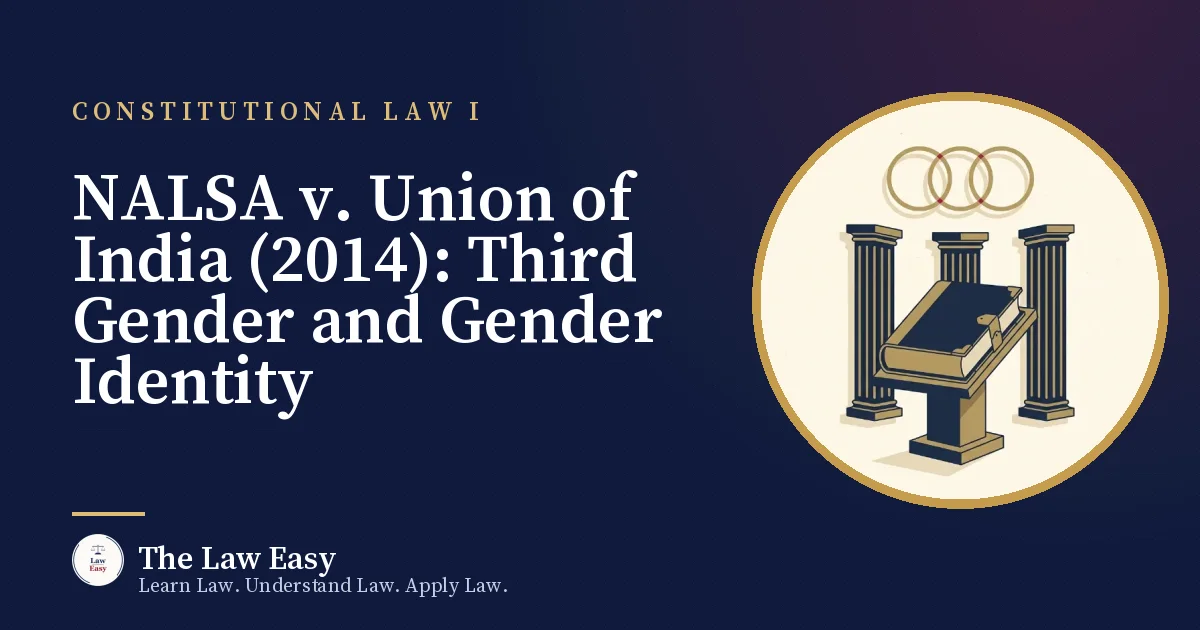 Cover: NALSA v. Union of India (2014): Third Gender and Gender Identity