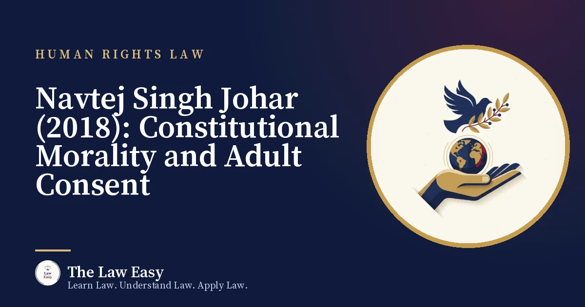 Cover: Navtej Singh Johar (2018): Constitutional Morality and Adult Consent