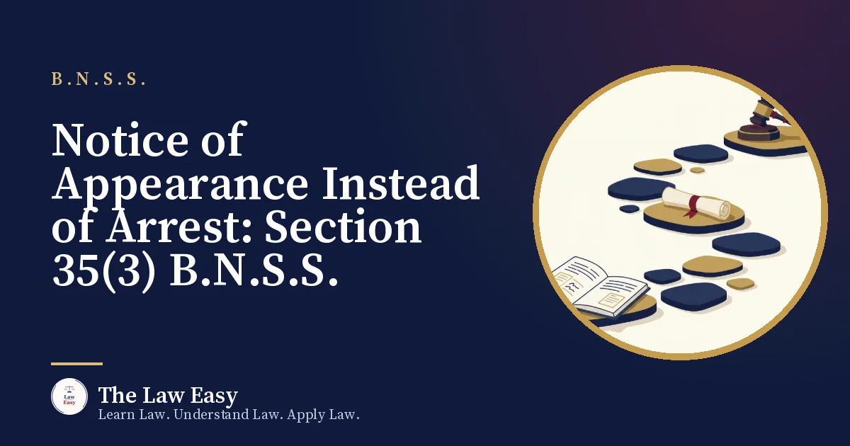 Cover: Notice of Appearance Instead of Arrest: Section 35(3) B.N.S.S.