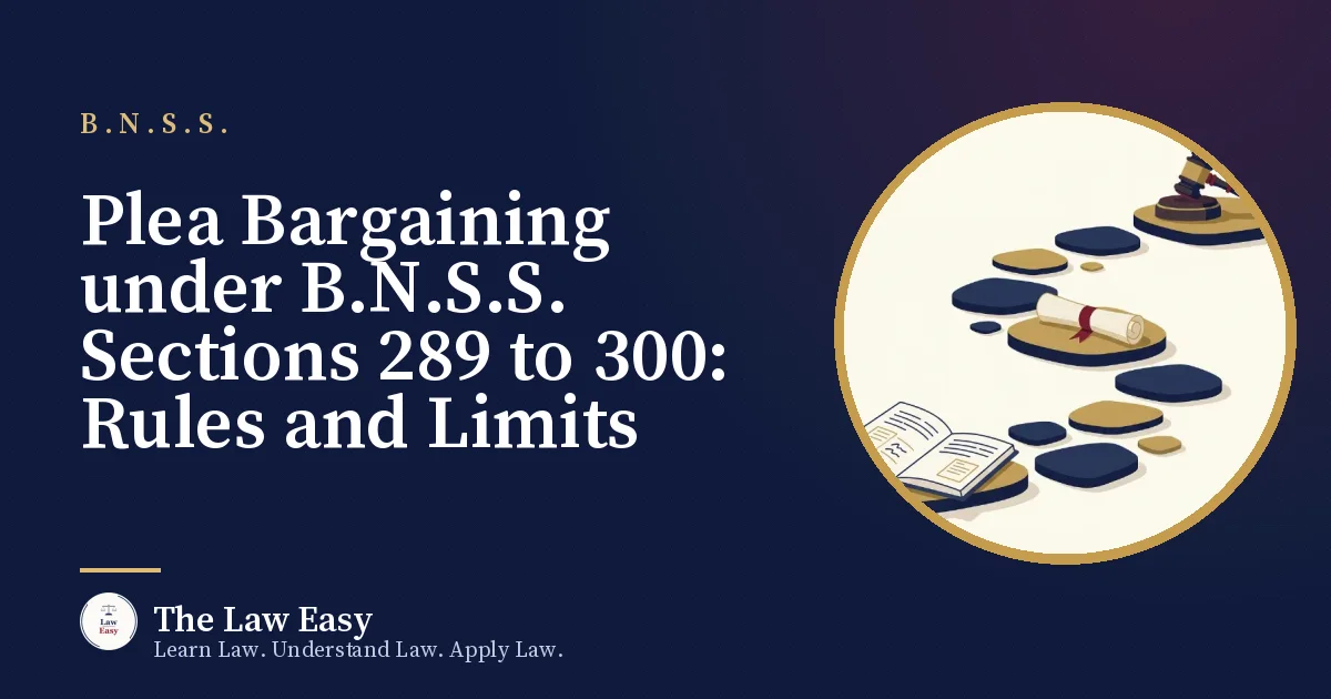 Cover: Plea Bargaining under B.N.S.S. Sections 289 to 300: Rules and Limits