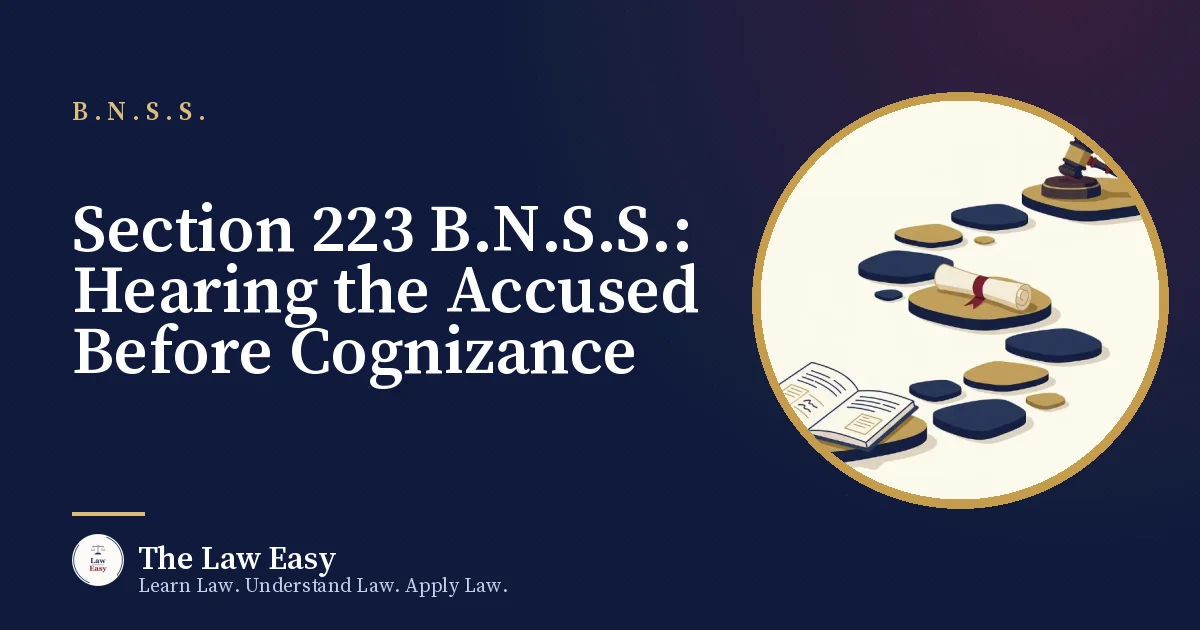 Cover: Section 223 B.N.S.S.: Hearing the Accused Before Cognizance