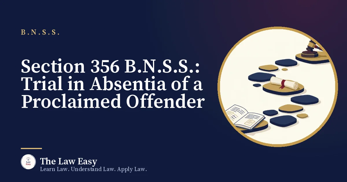 Cover: Section 356 B.N.S.S.: Trial in Absentia of a Proclaimed Offender