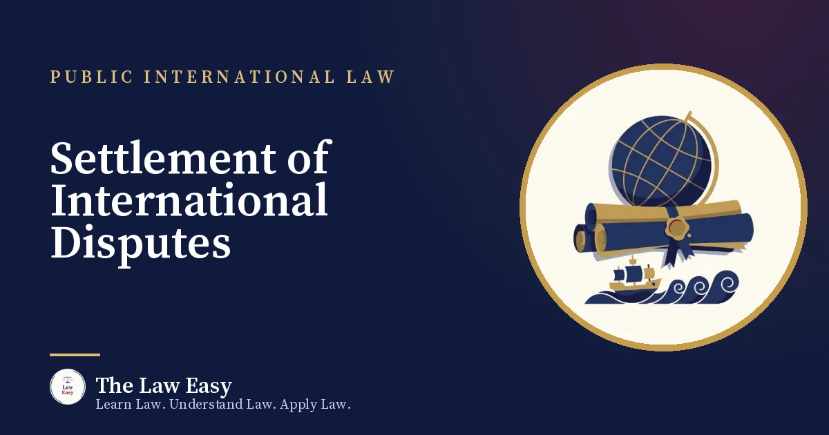 Cover: Settlement of International Disputes