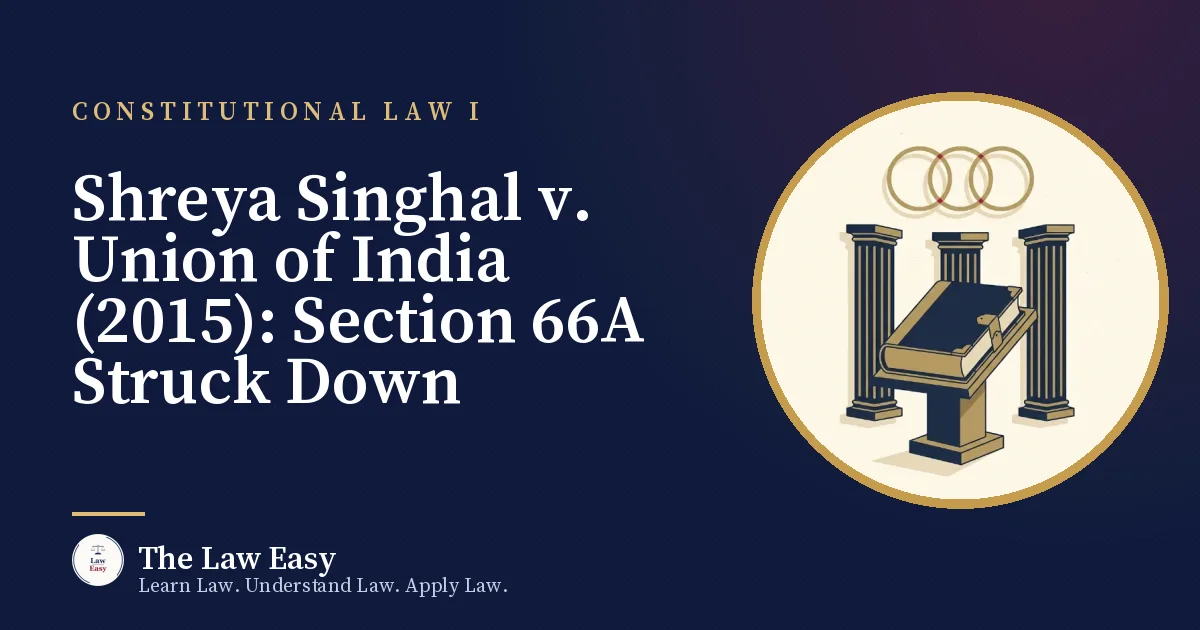 Cover: Shreya Singhal v. Union of India (2015): Section 66A Struck Down