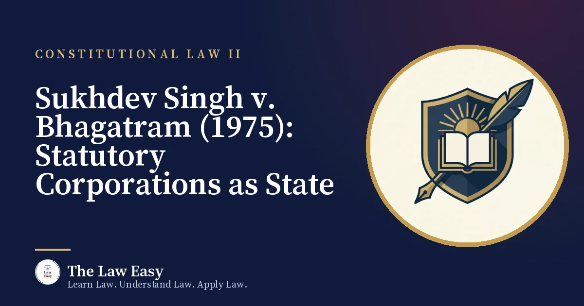 Cover: Sukhdev Singh v. Bhagatram (1975): Statutory Corporations as State