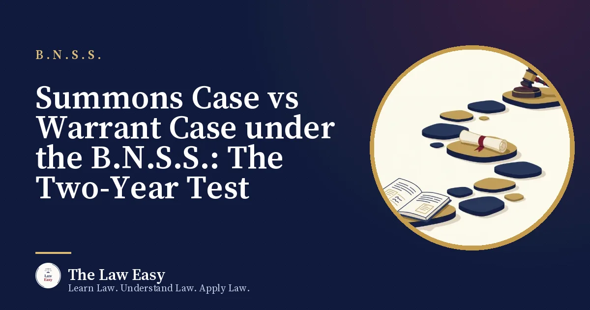 Cover: Summons Case vs Warrant Case under the B.N.S.S.: The Two-Year Test