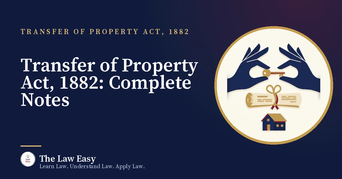 Cover: Transfer of Property Act, 1882: Complete Notes