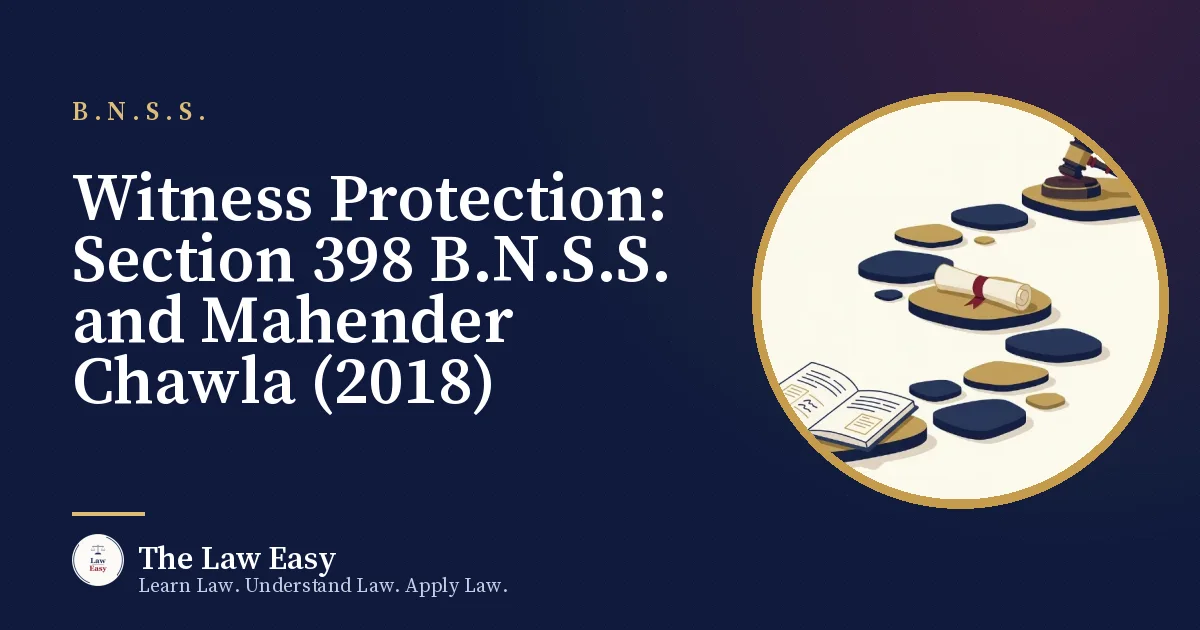 Cover: Witness Protection: Section 398 B.N.S.S. and Mahender Chawla (2018)