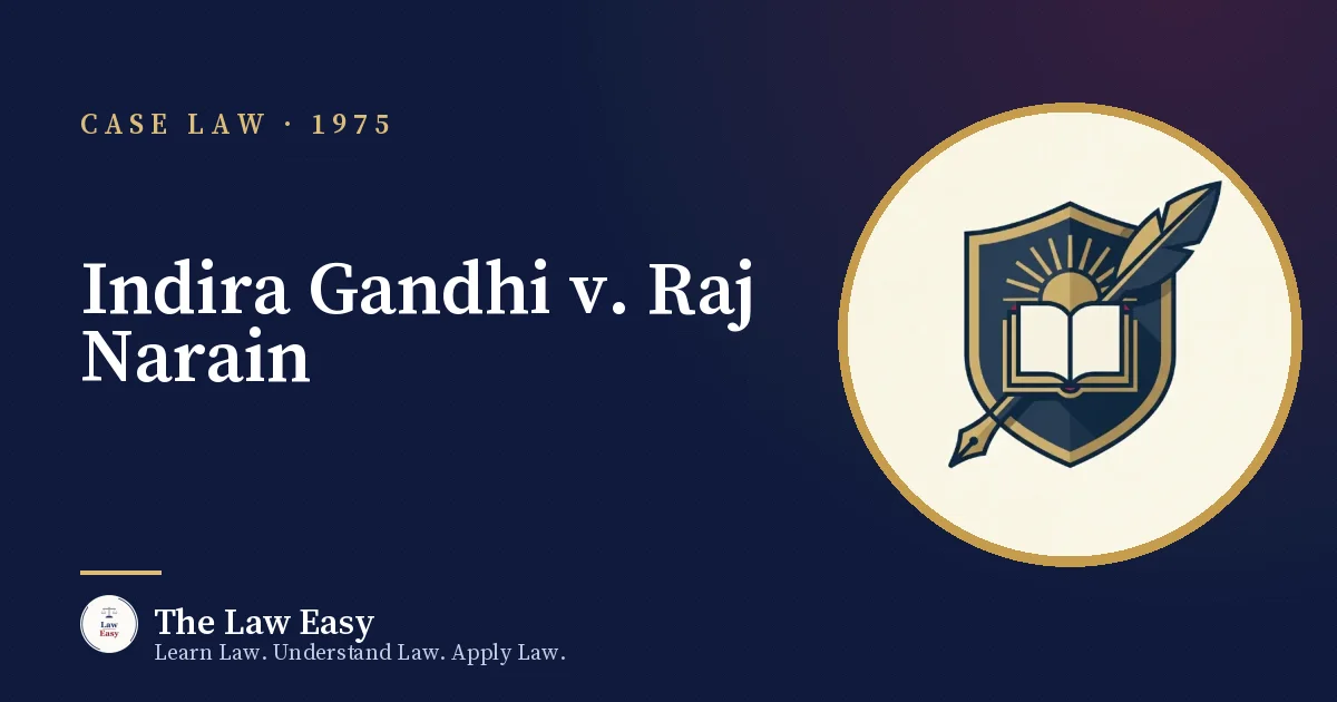 Cover: Indira Gandhi v. Raj Narain