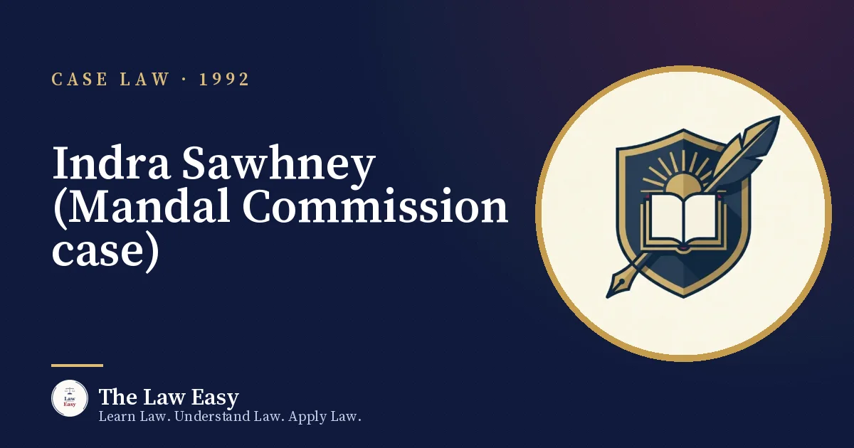 Cover: Indra Sawhney (Mandal Commission case)