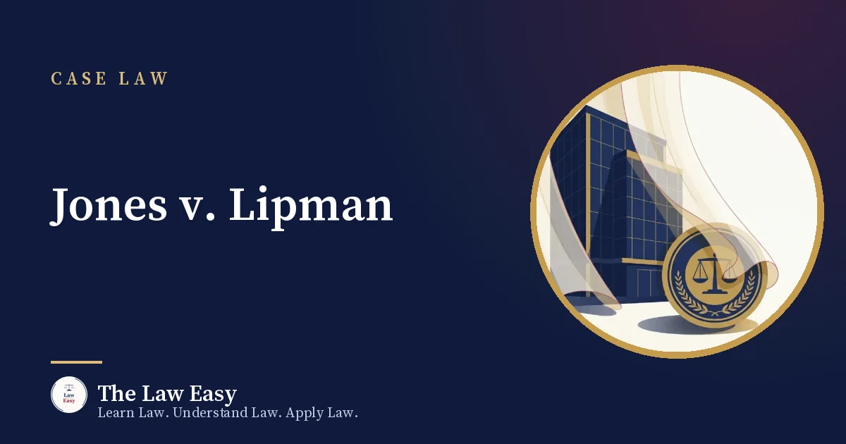 Cover: Jones v. Lipman