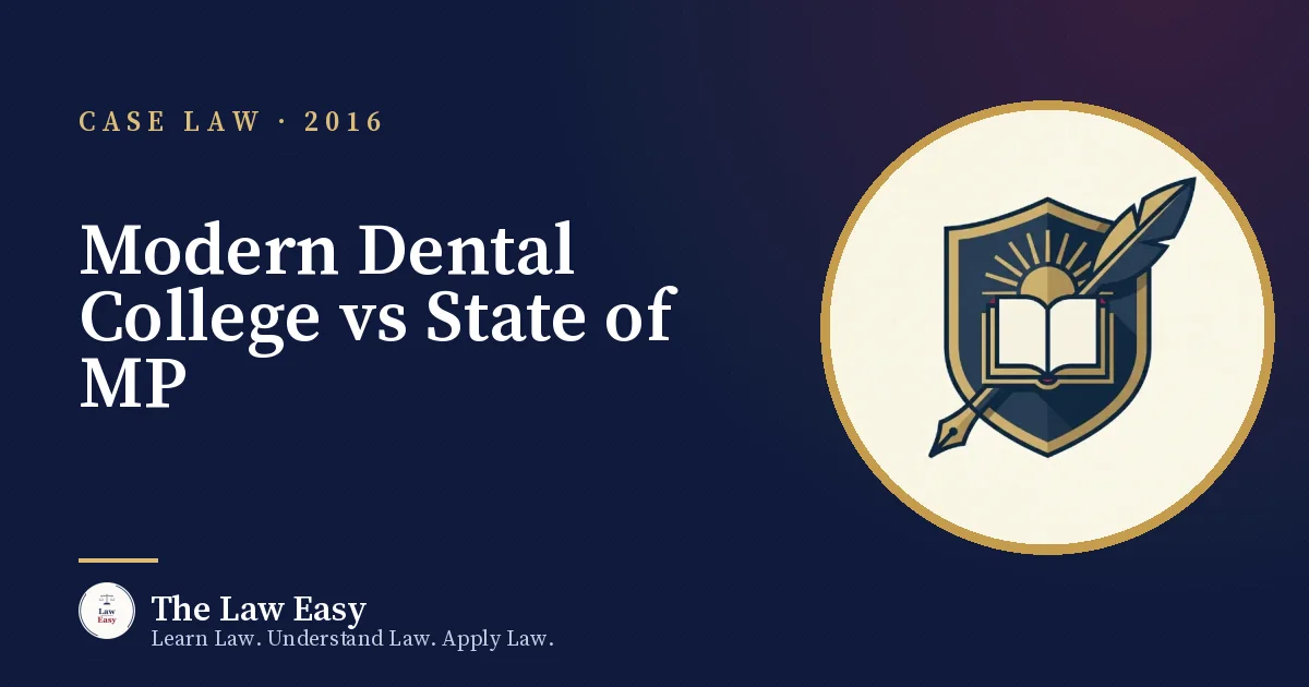 Cover: Modern Dental College vs State of MP