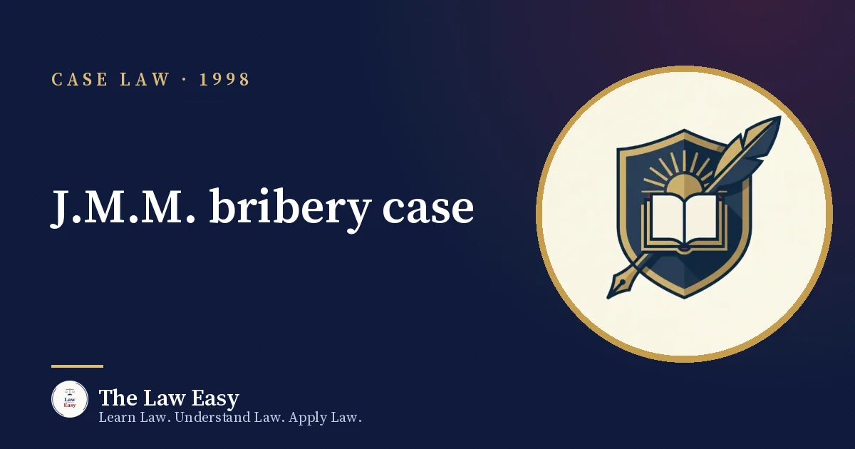 Cover: J.M.M. bribery case